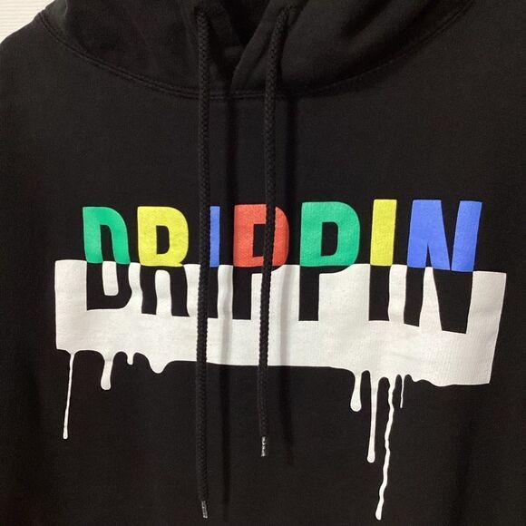 Fashion NOVA DRIPPIN Graphic Hoodie Sweatshirt Black L - Picture 2 of 7